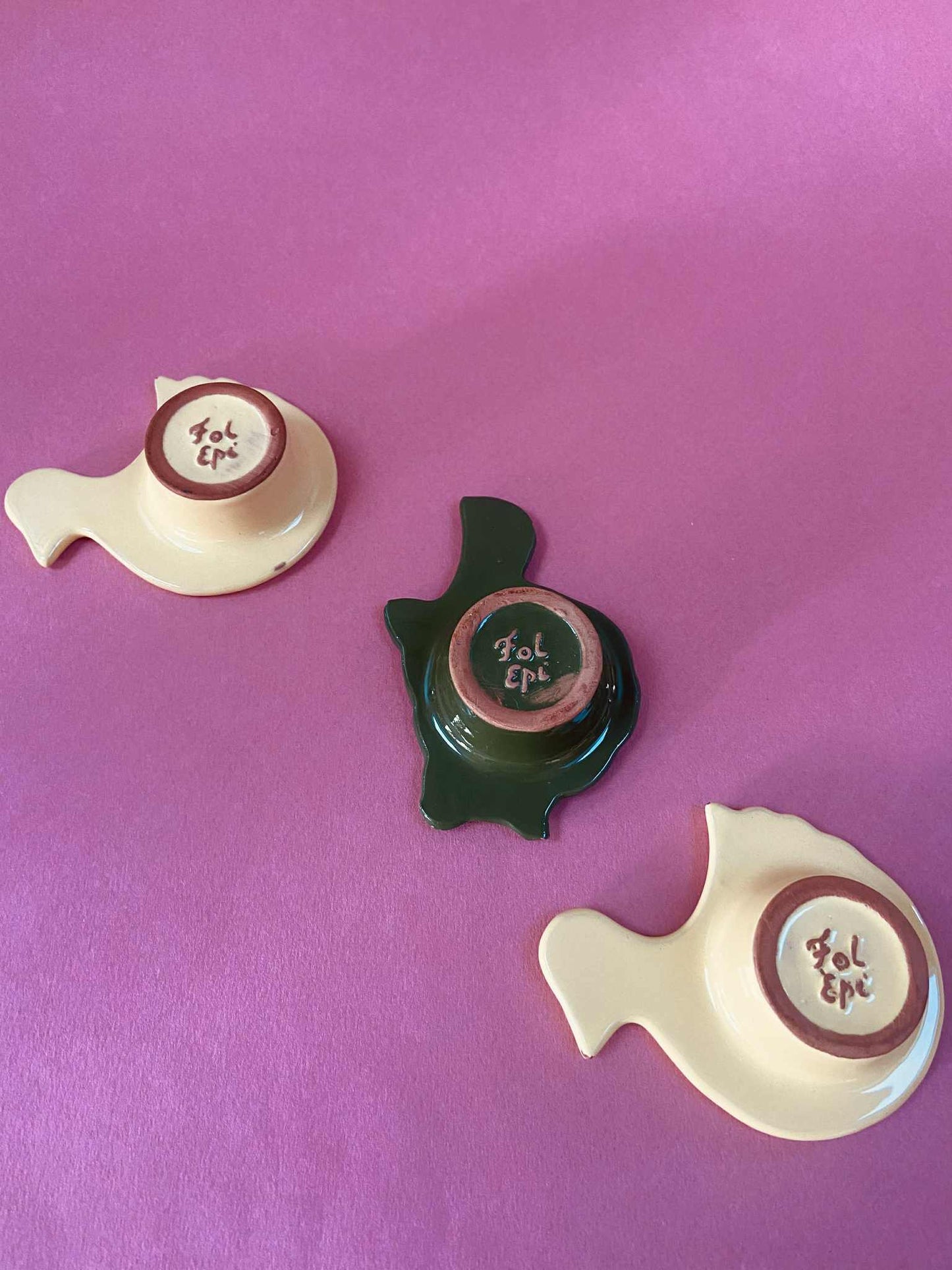 Lot 3 coquetiers céramique FOL EPI