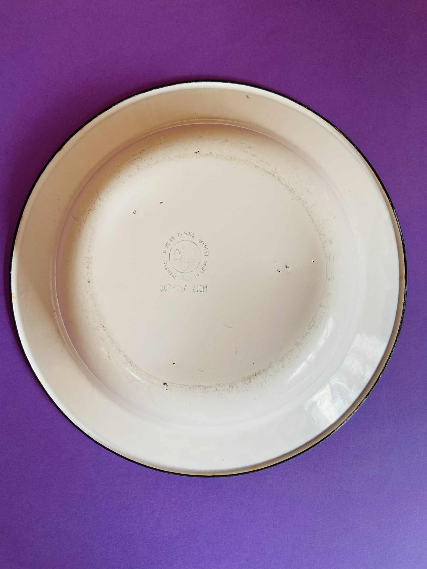 Petit saladier ou plat de service émaillé chinois motif FRUITS D'AUTOMNE