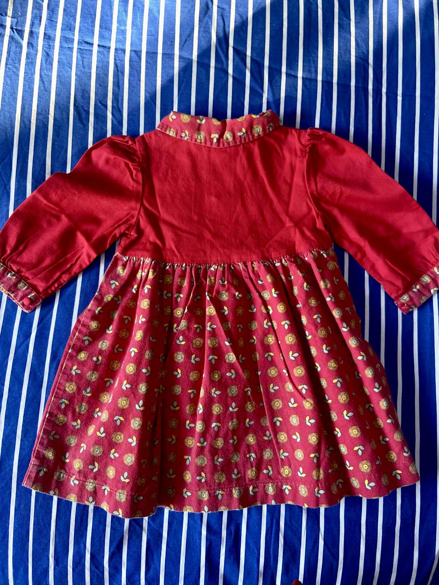 Robe rouge vintage FLEURS AUTOMNE