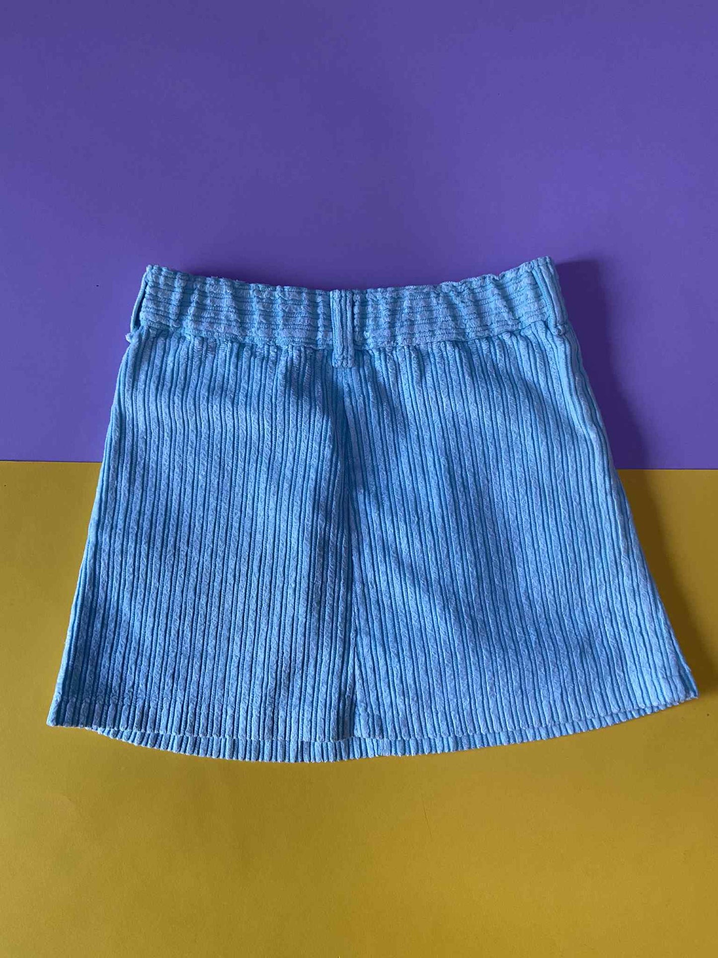 Jupe velours côtelé vintage BLEU CIEL