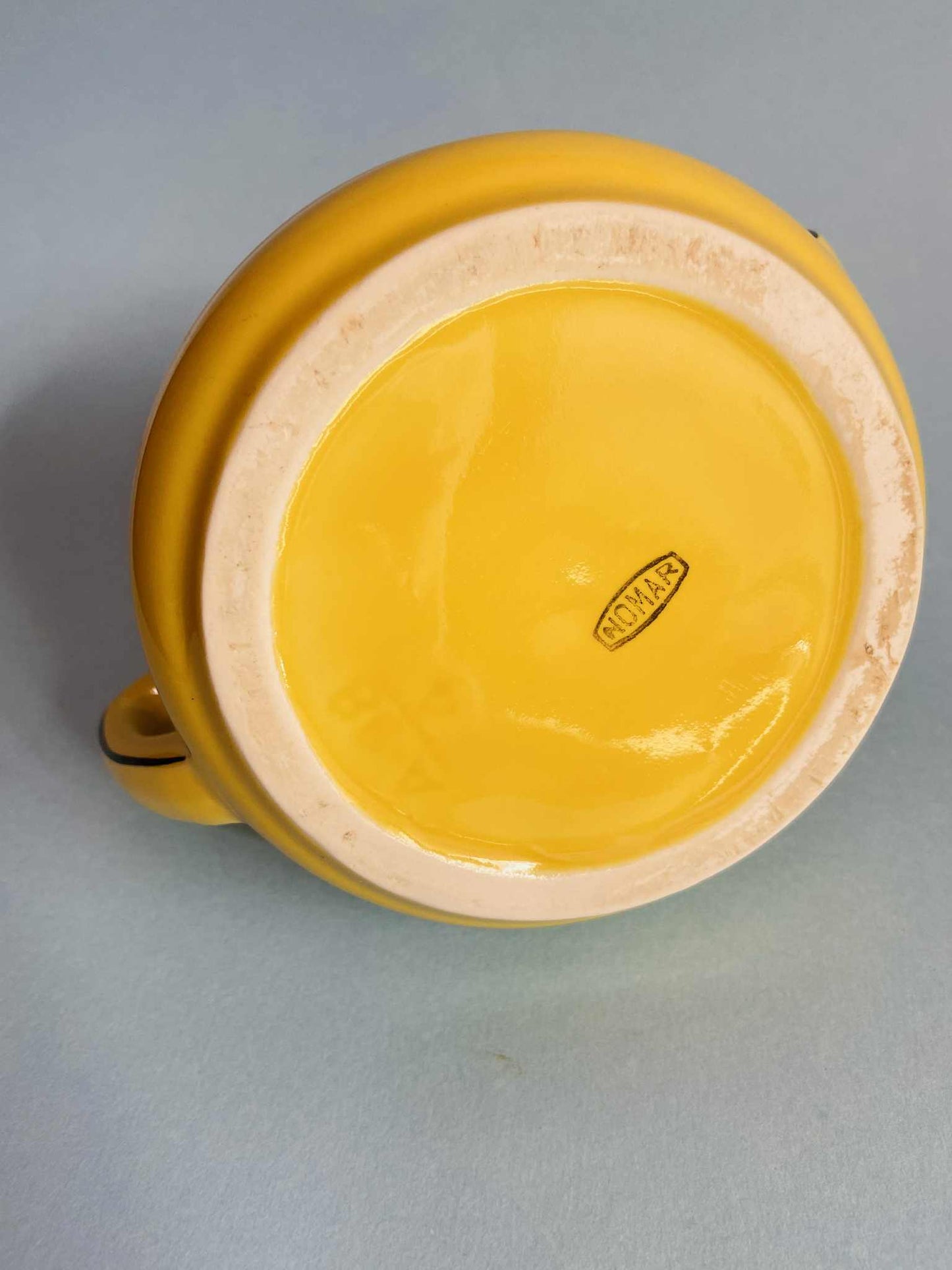 Théière vintage céramique NOMAR jaune et noire