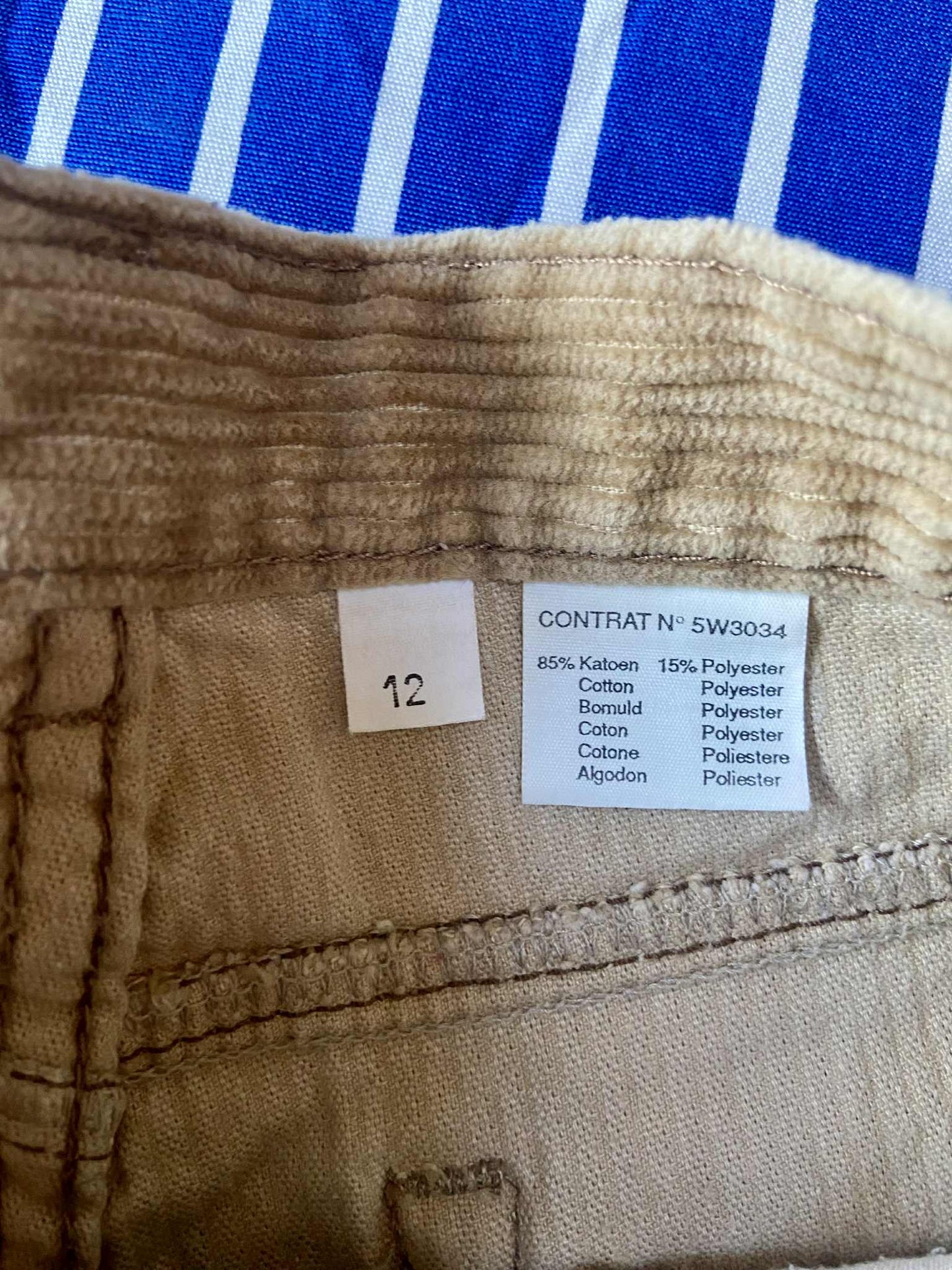Pantalon vintage velours côtelé BEIGE