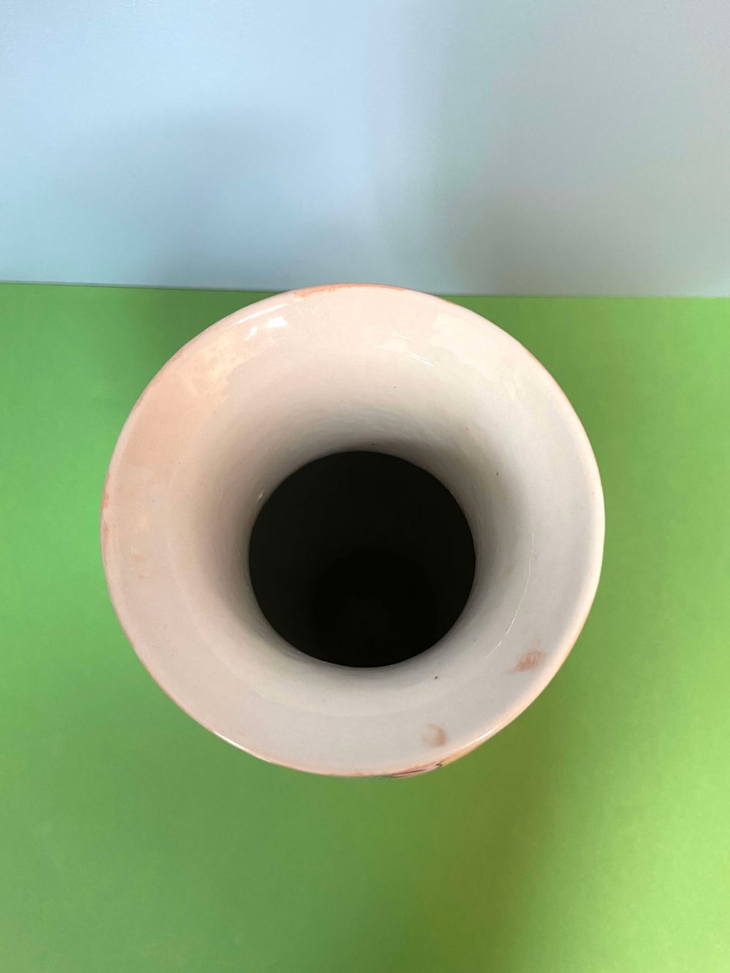 Vase céramique chinoise motif FLORAL PASTEL