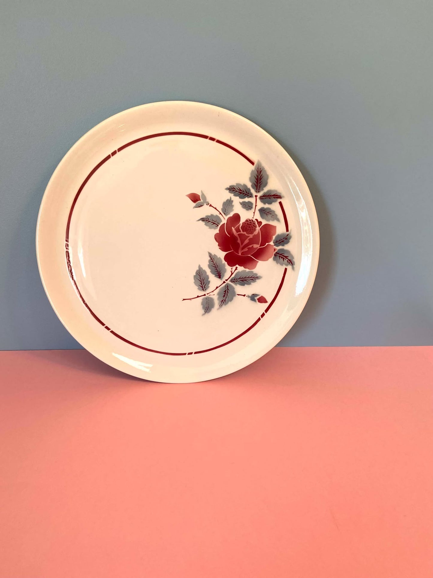 Plat de service Moulin des Loups motif floral