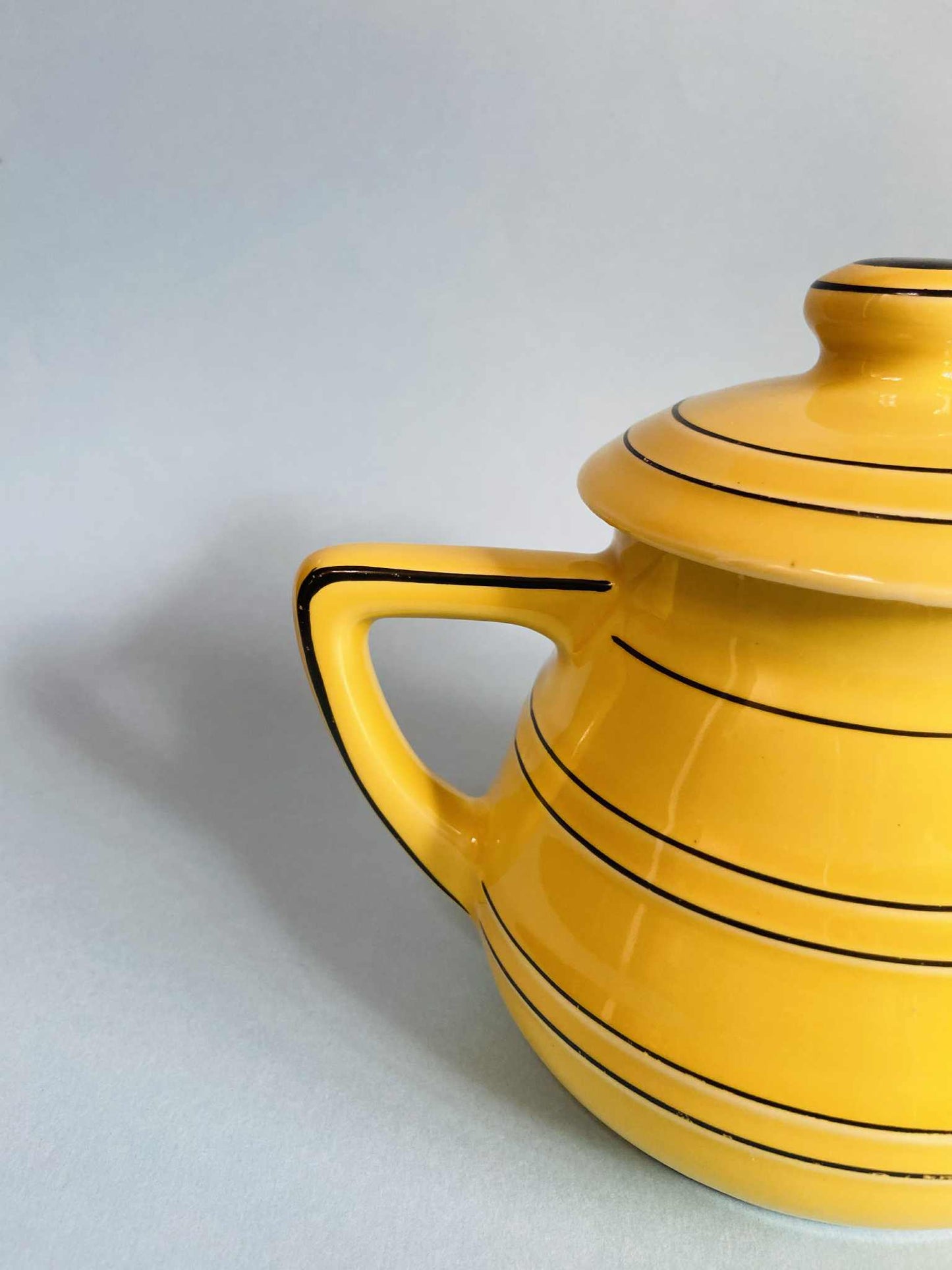 Théière vintage céramique NOMAR jaune et noire