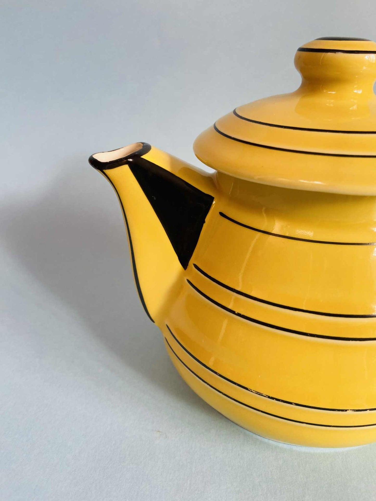 Théière vintage céramique NOMAR jaune et noire