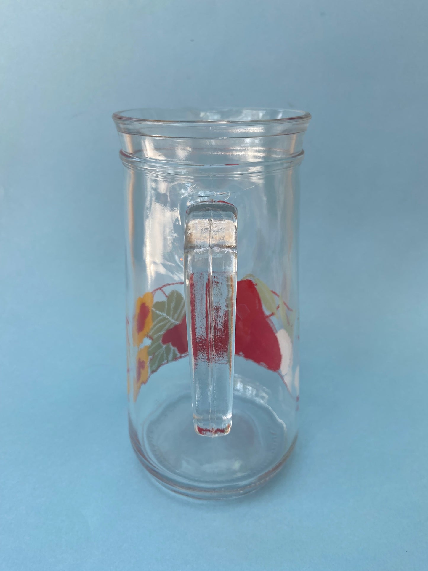 Pichet en verre vintage FRUITS/FLEURS