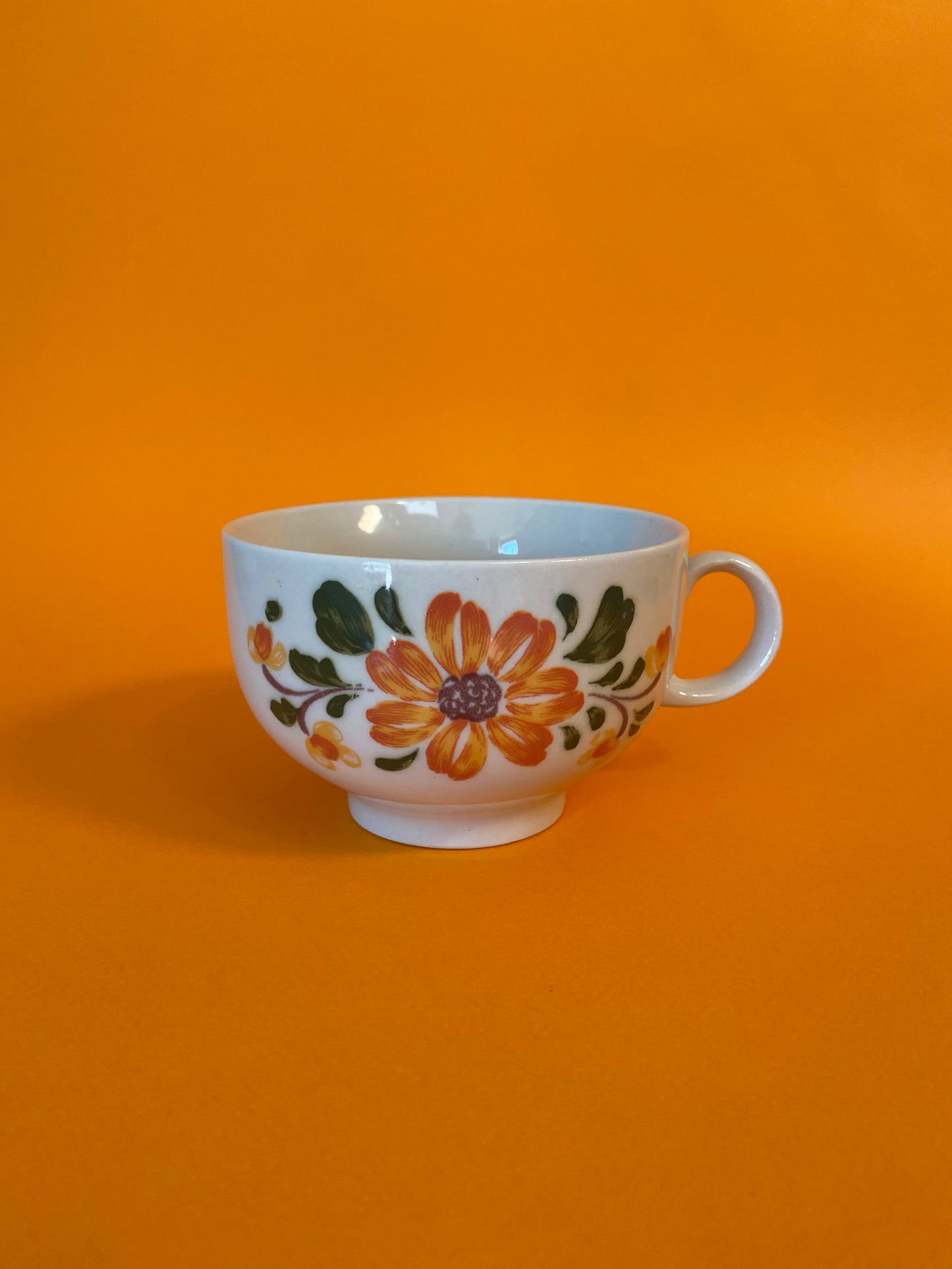 Grande tasse motif floral ORANGE