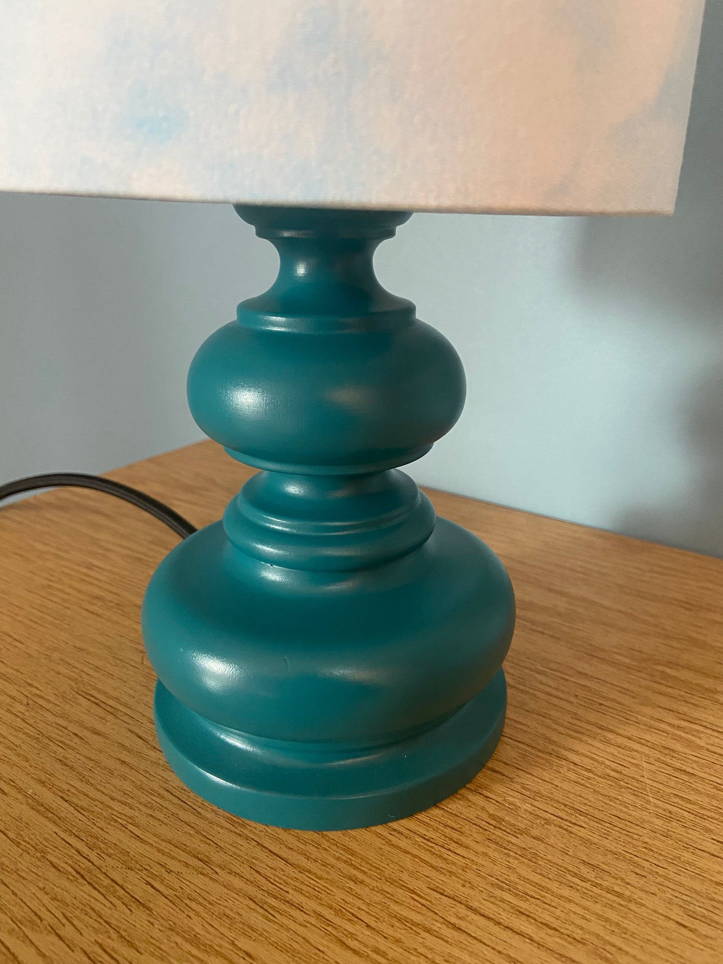 Lampe Créa CHACH pied bleu canard abat-jour CIEL