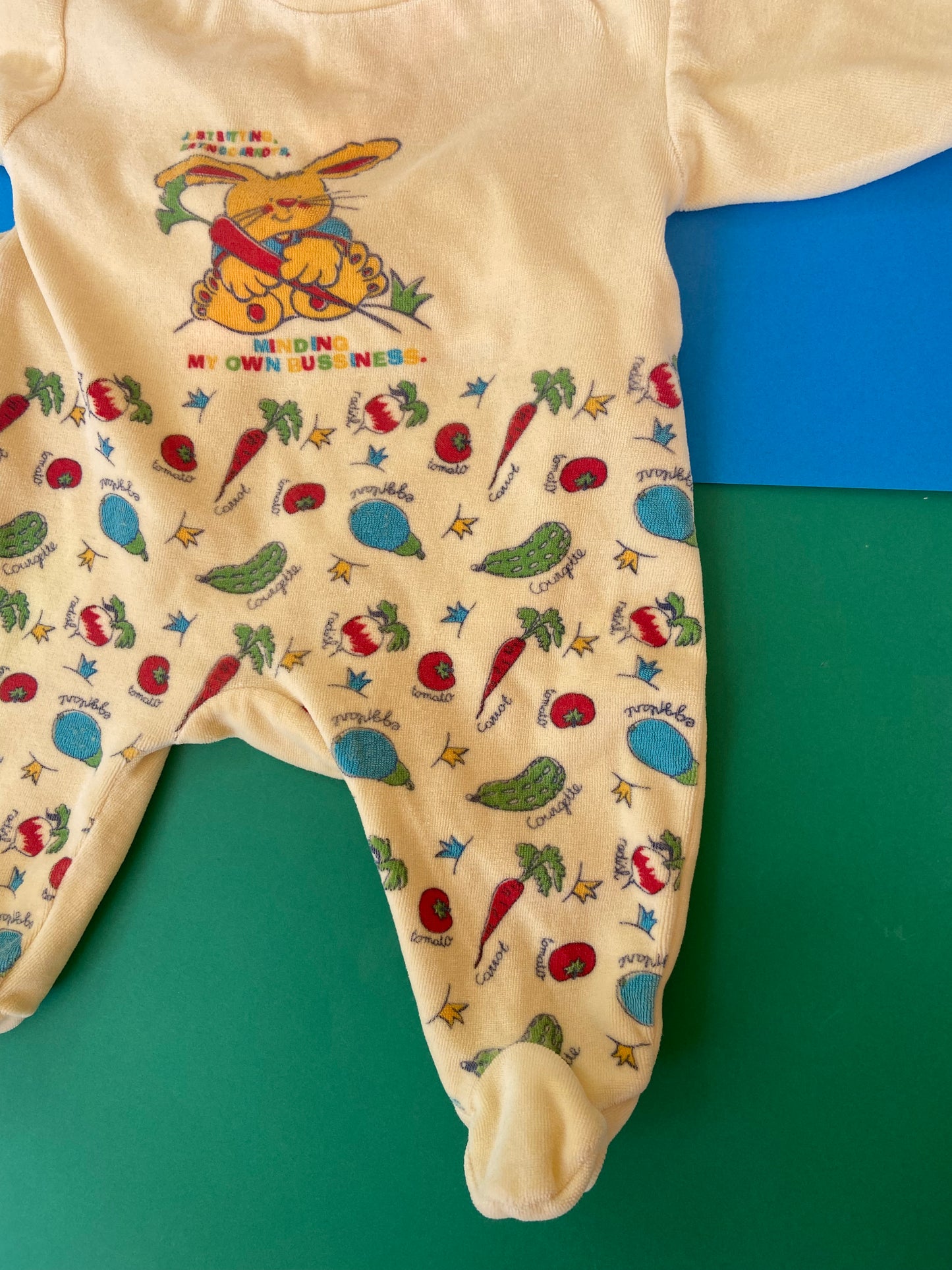 Pyjama velours vintage LAPIN LÉGUMES