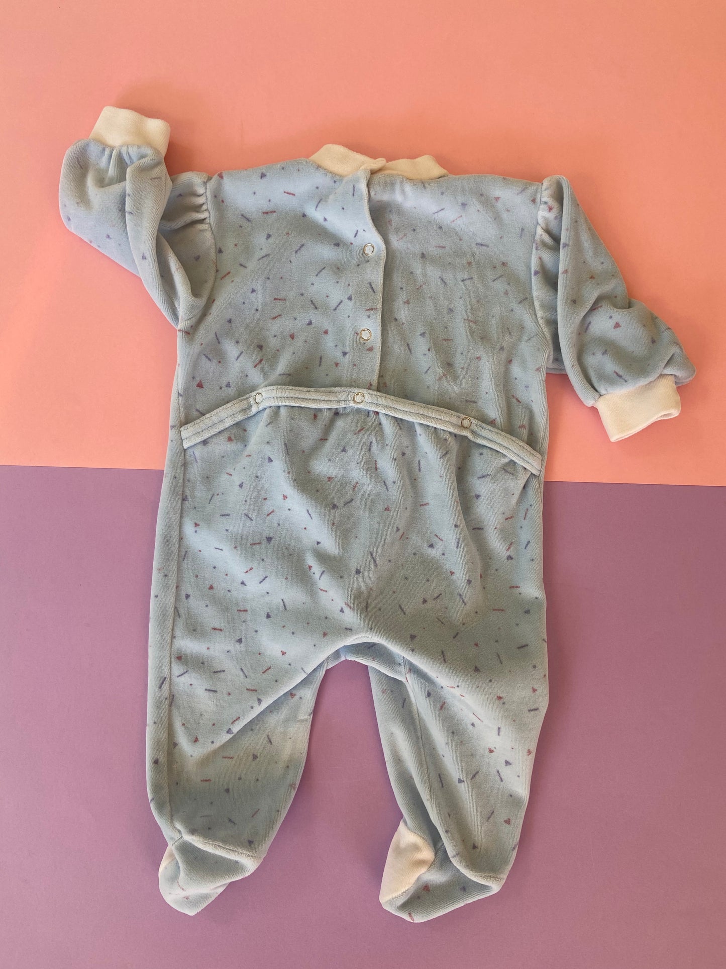 Pyjama velours vintage LAPIN BLEU