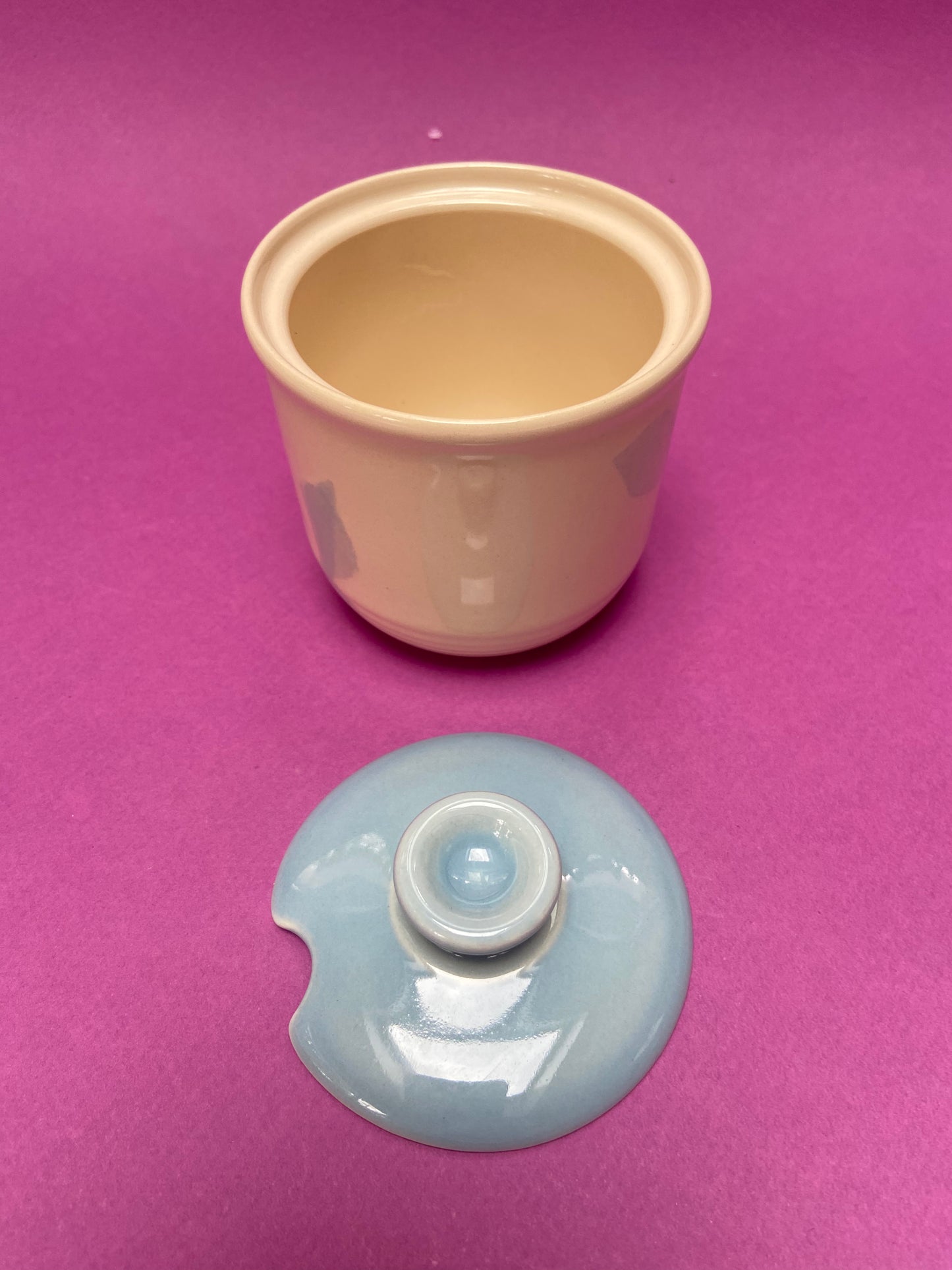 Pot à lait céramique pastel bleu et sucrier
