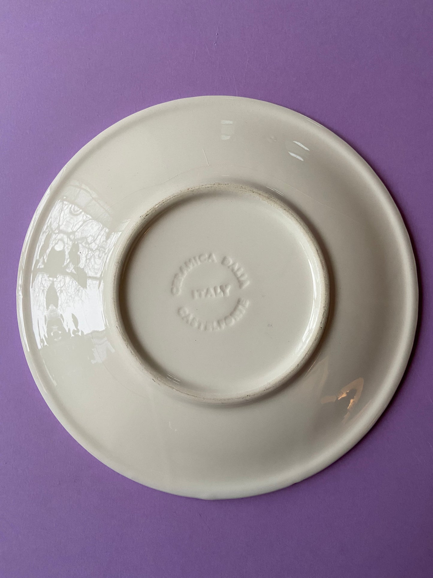 Assiette à dessert lignes couleur BLEU