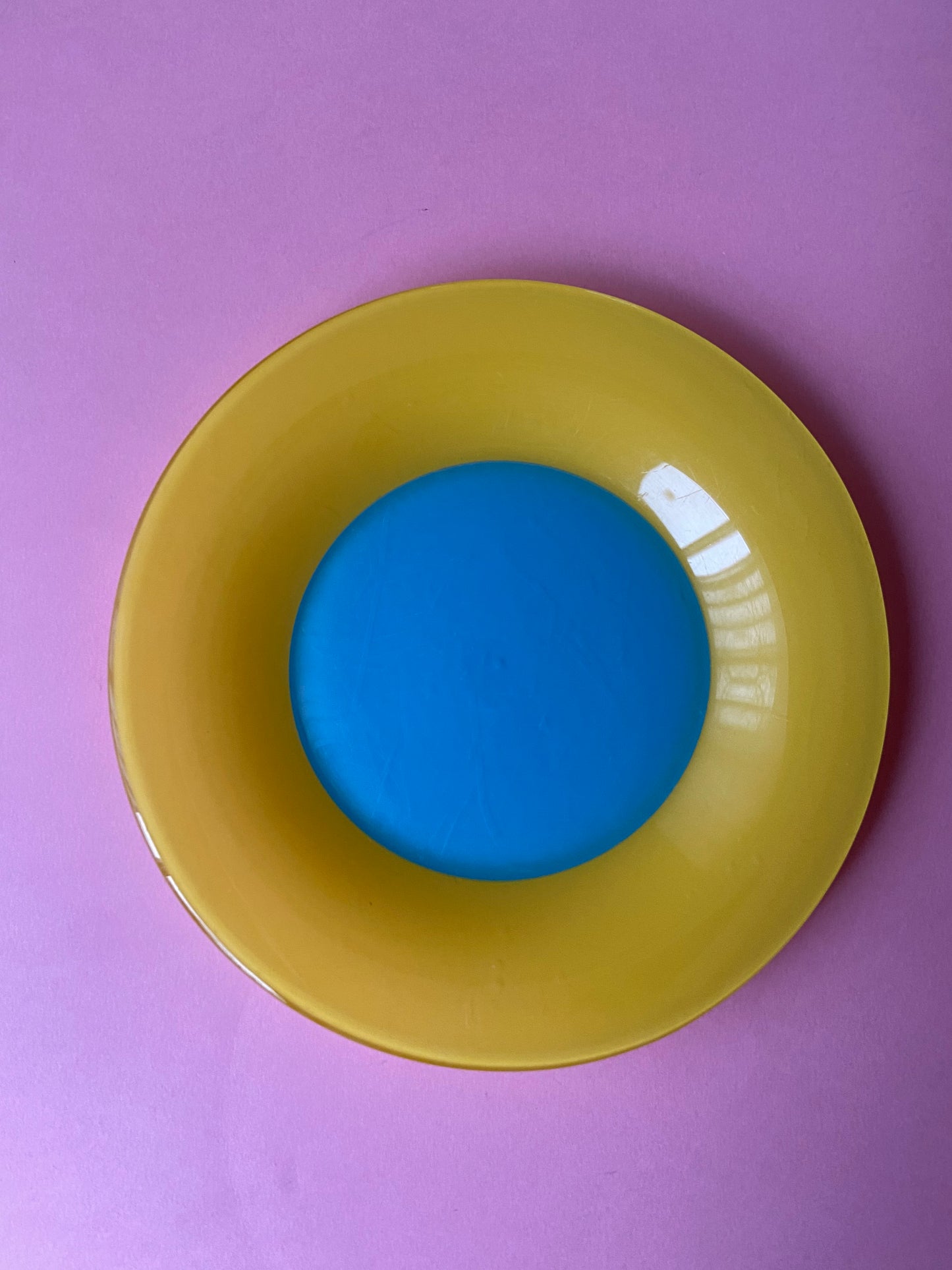 Assiette à dessert bi-goût JAUNE/BLEU