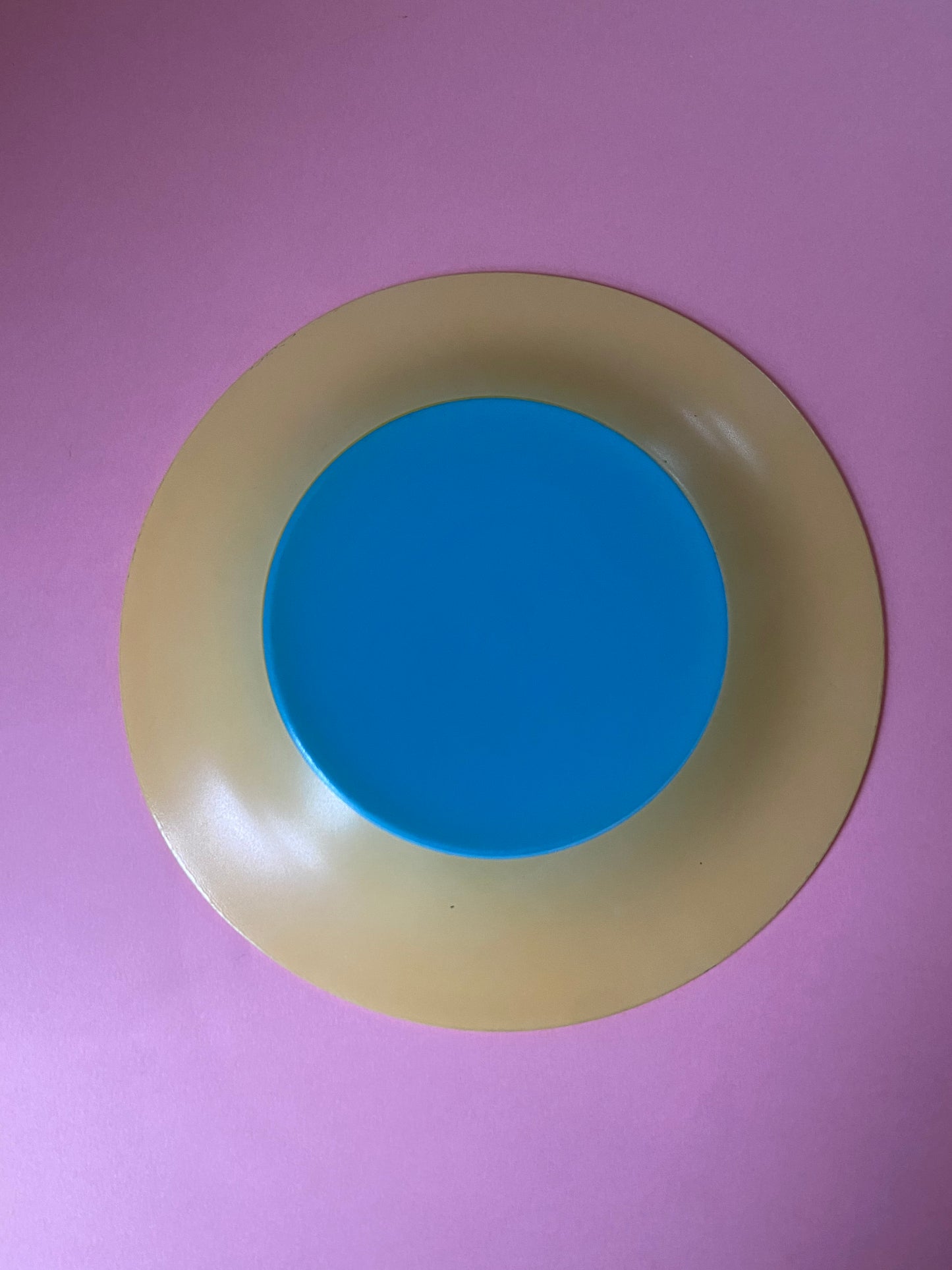 Assiette à dessert bi-goût JAUNE/BLEU