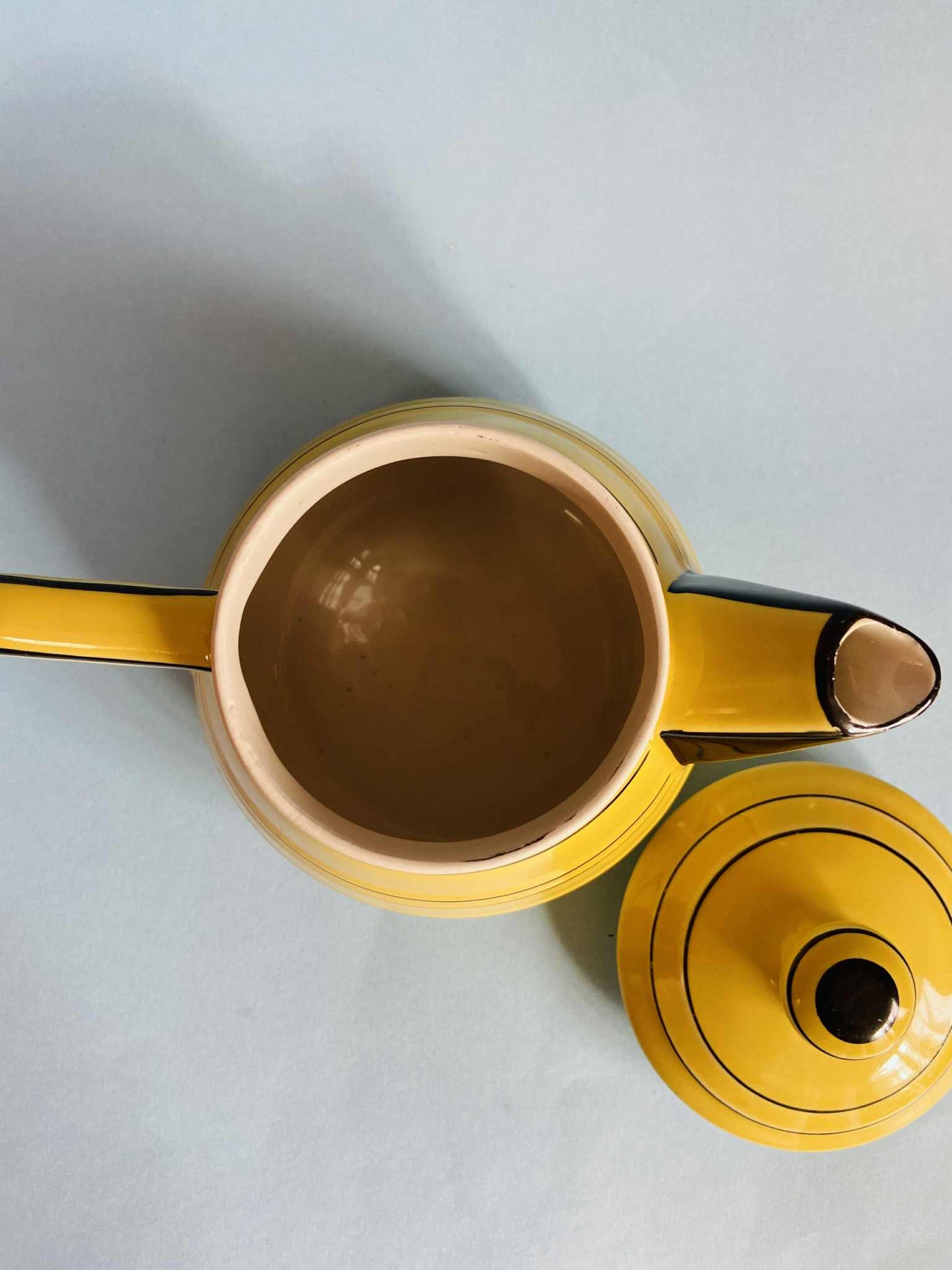 Théière vintage céramique NOMAR jaune et noire