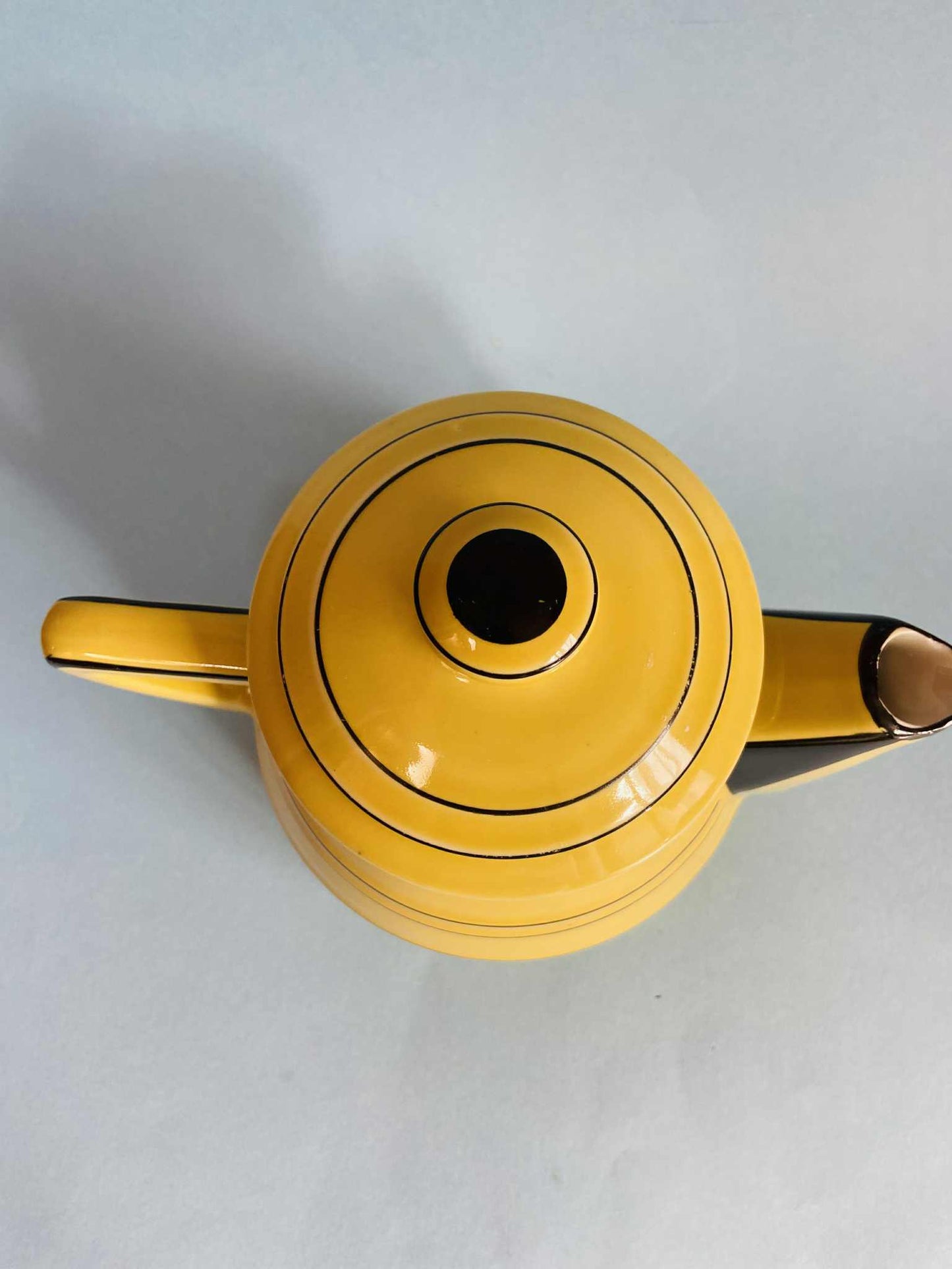 Théière vintage céramique NOMAR jaune et noire