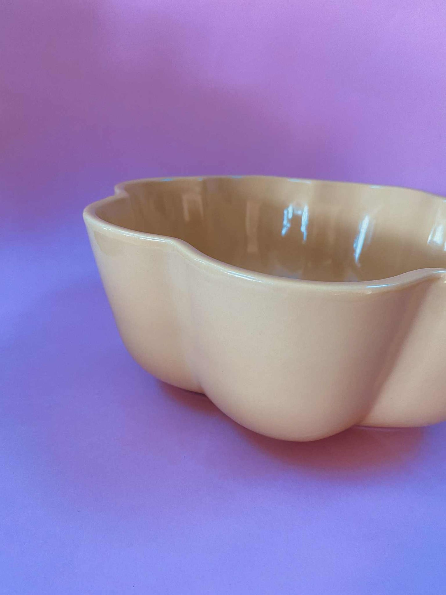 Grand saladier céramique ondulé JAUNE