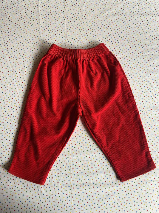 Pantalon vintage velours côtelé ROUGE