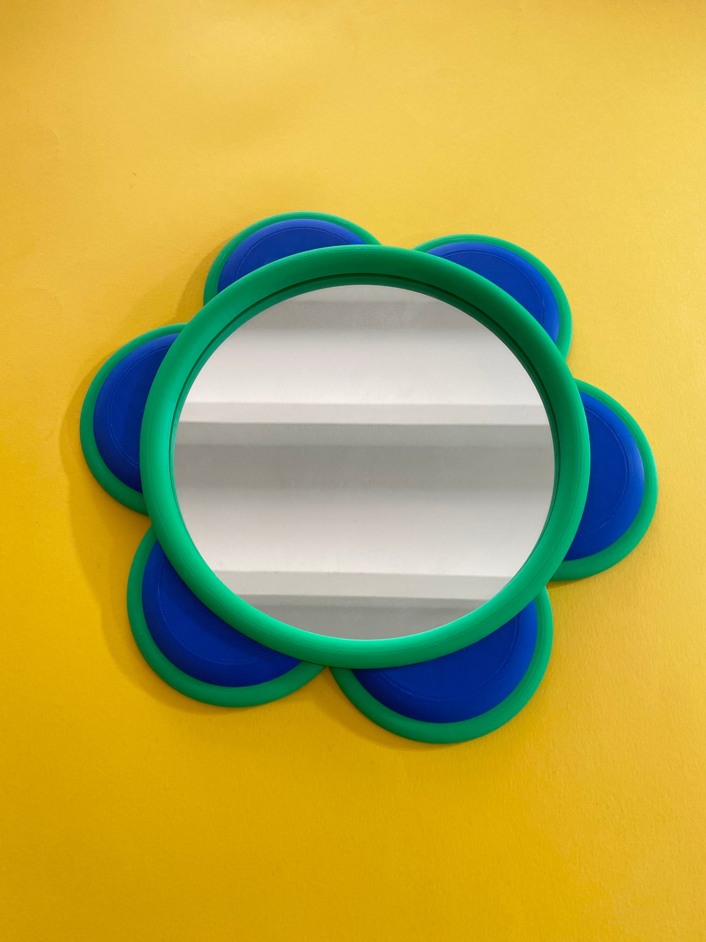 Miroir FLEUR Bl-GOÛT vert/bleu