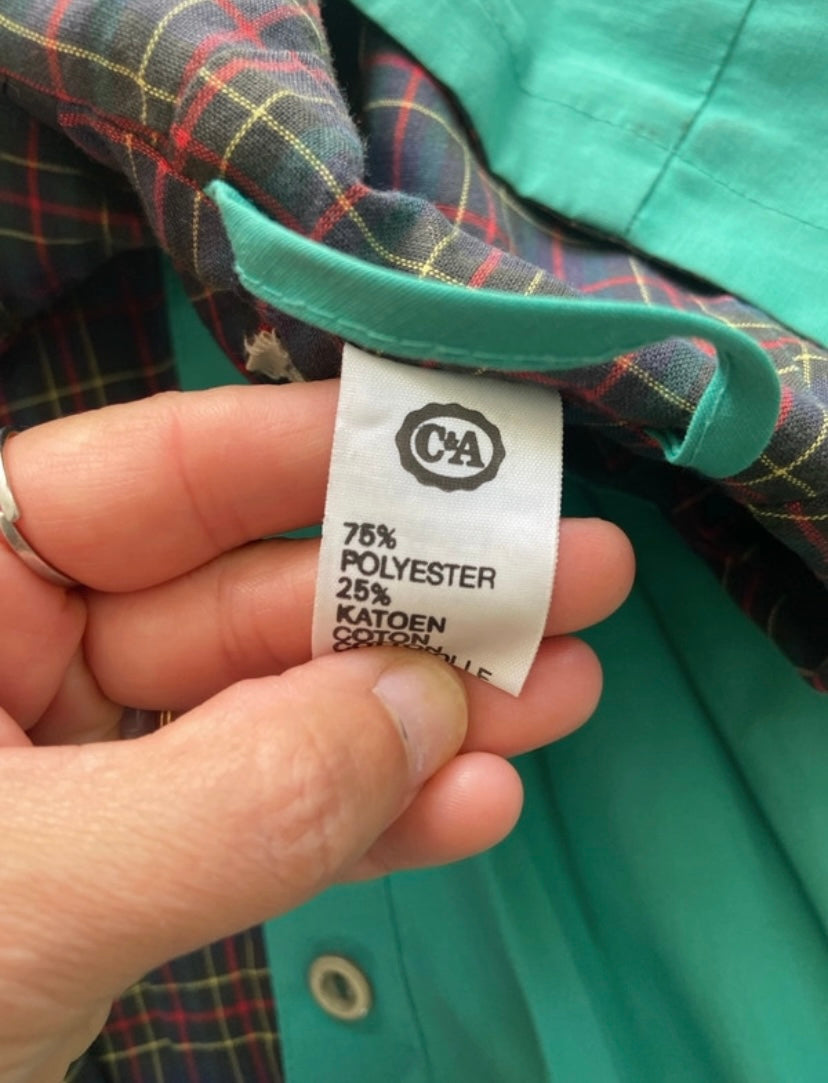 Manteau vert doublure écossaise vintage