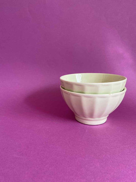 Lot de 2 petits bols côtelés VERT AMANDE