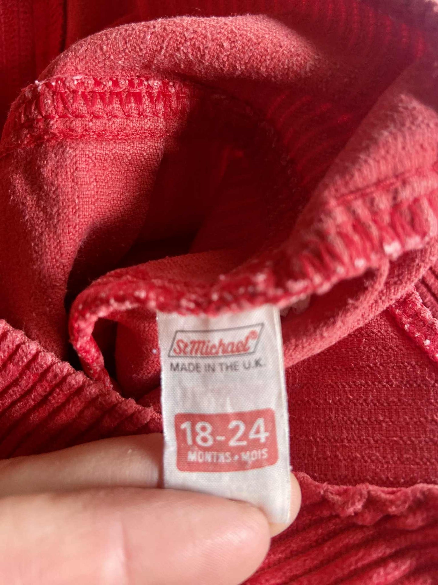 salopette vintage velours côtelé ROUGE