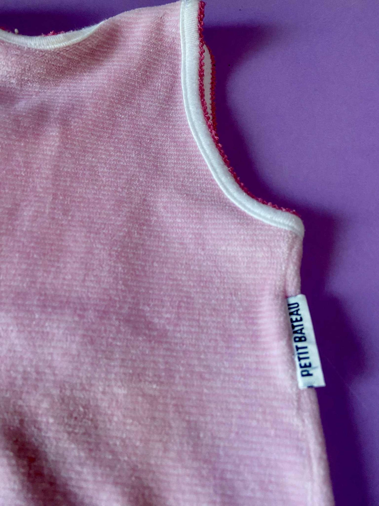 Combi velours rose vintage PETIT BATEAU