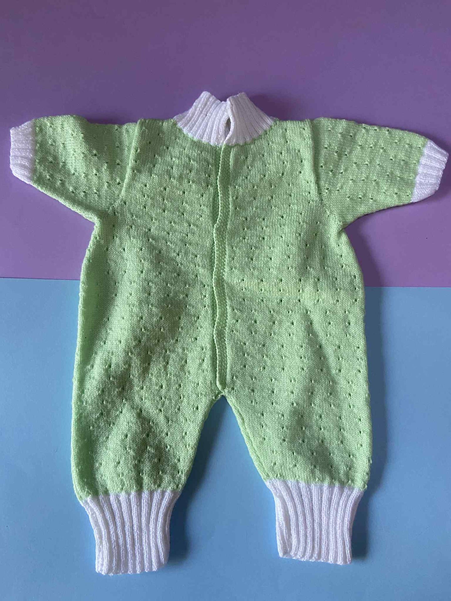 Combi maille bébé vintage VERT POMME