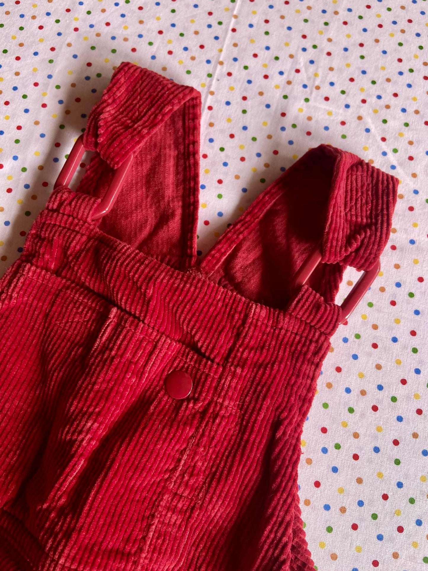 salopette velours côtelé ROUGE