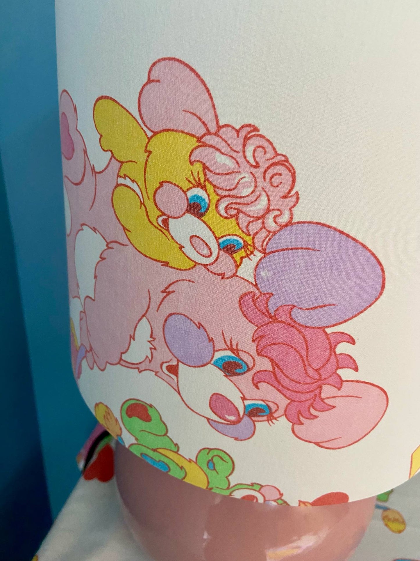 Lampe Créa CHACH pied céramique rose abat-jour POPPLES