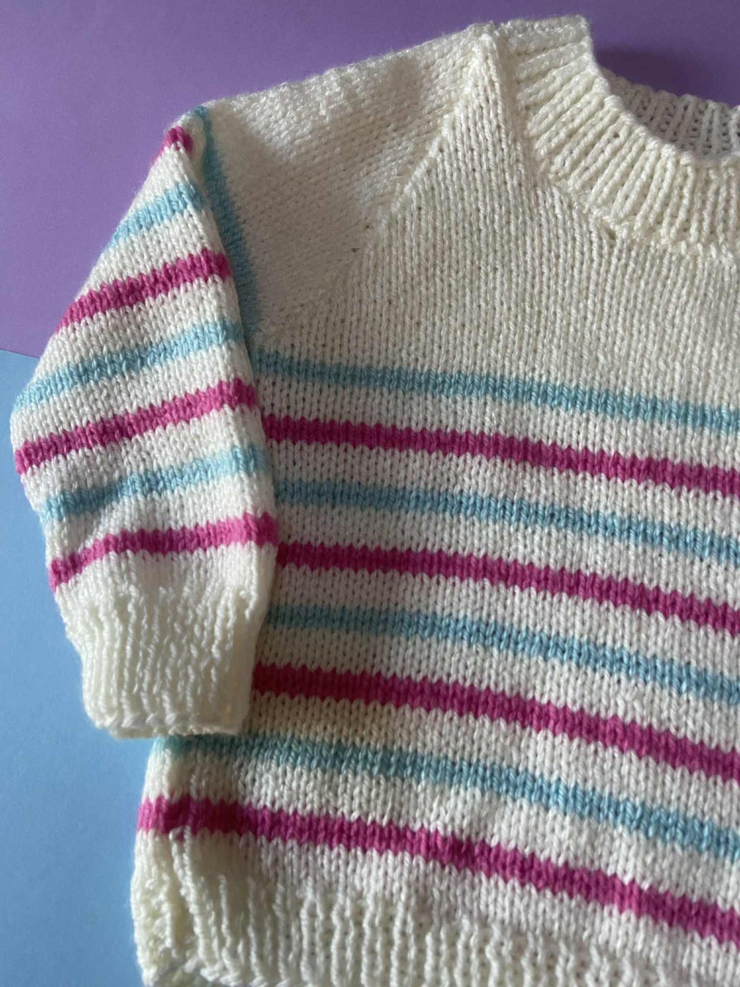 Pull maille vintage RAYURES pastel