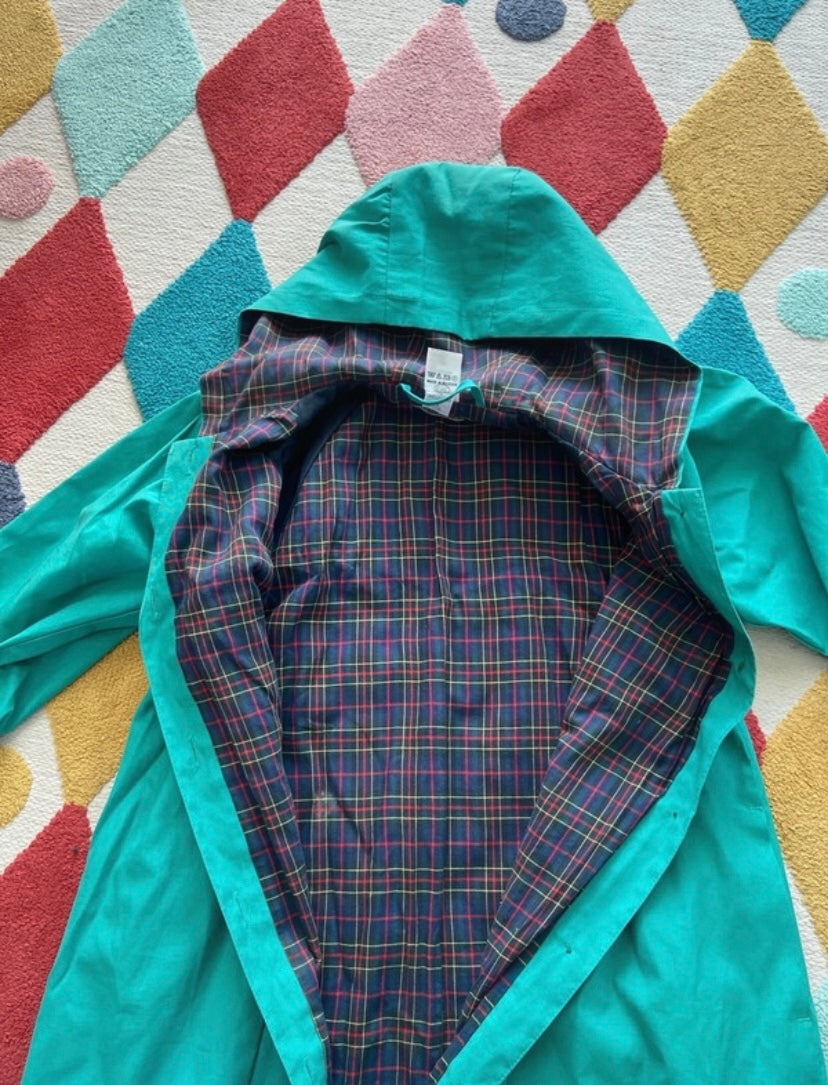 Manteau vert doublure écossaise vintage