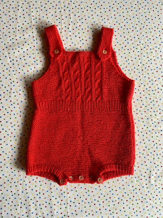 Barboteuse vintage maille ROUGE