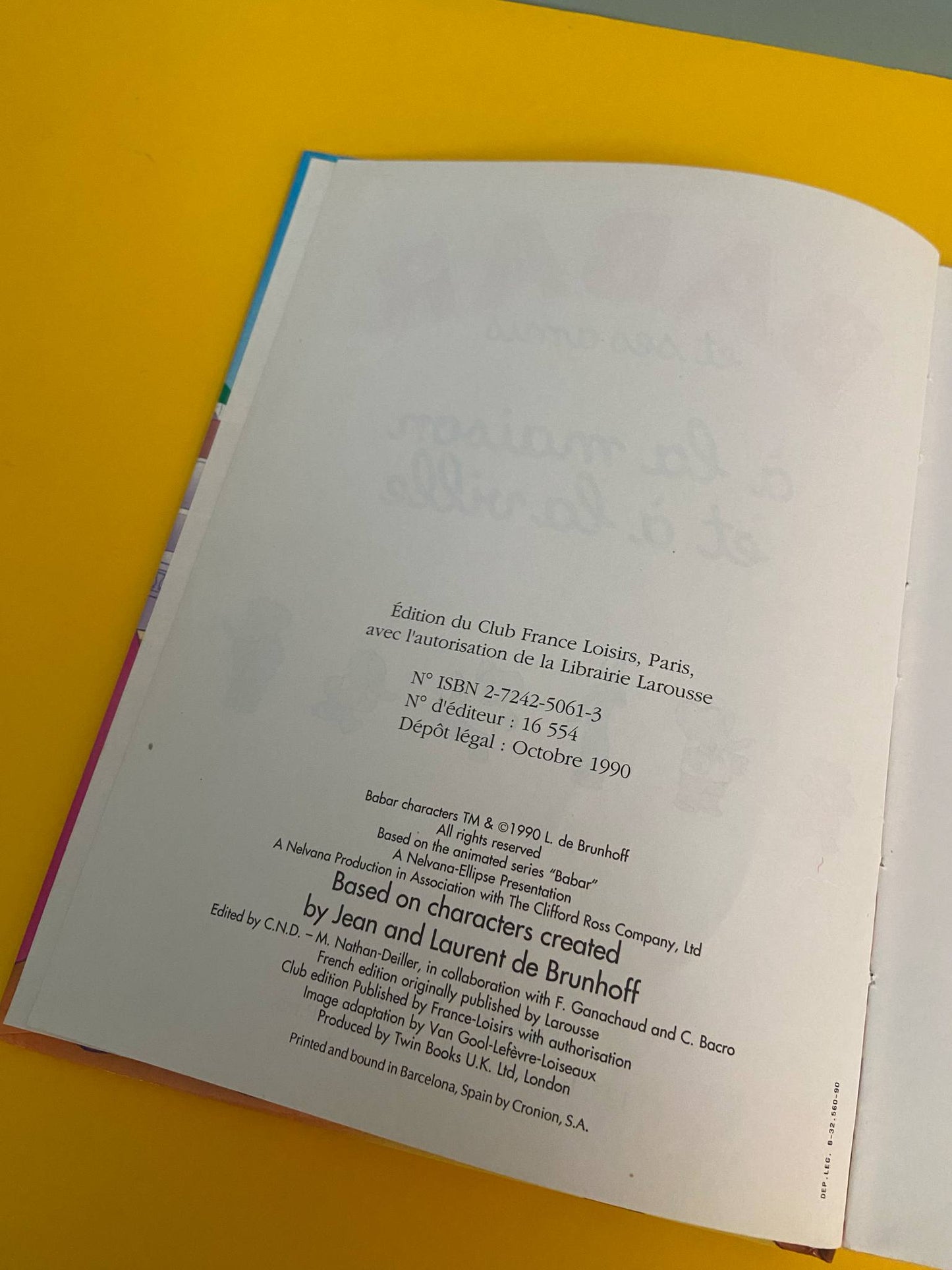 Livre BABAR et ses amis 1990