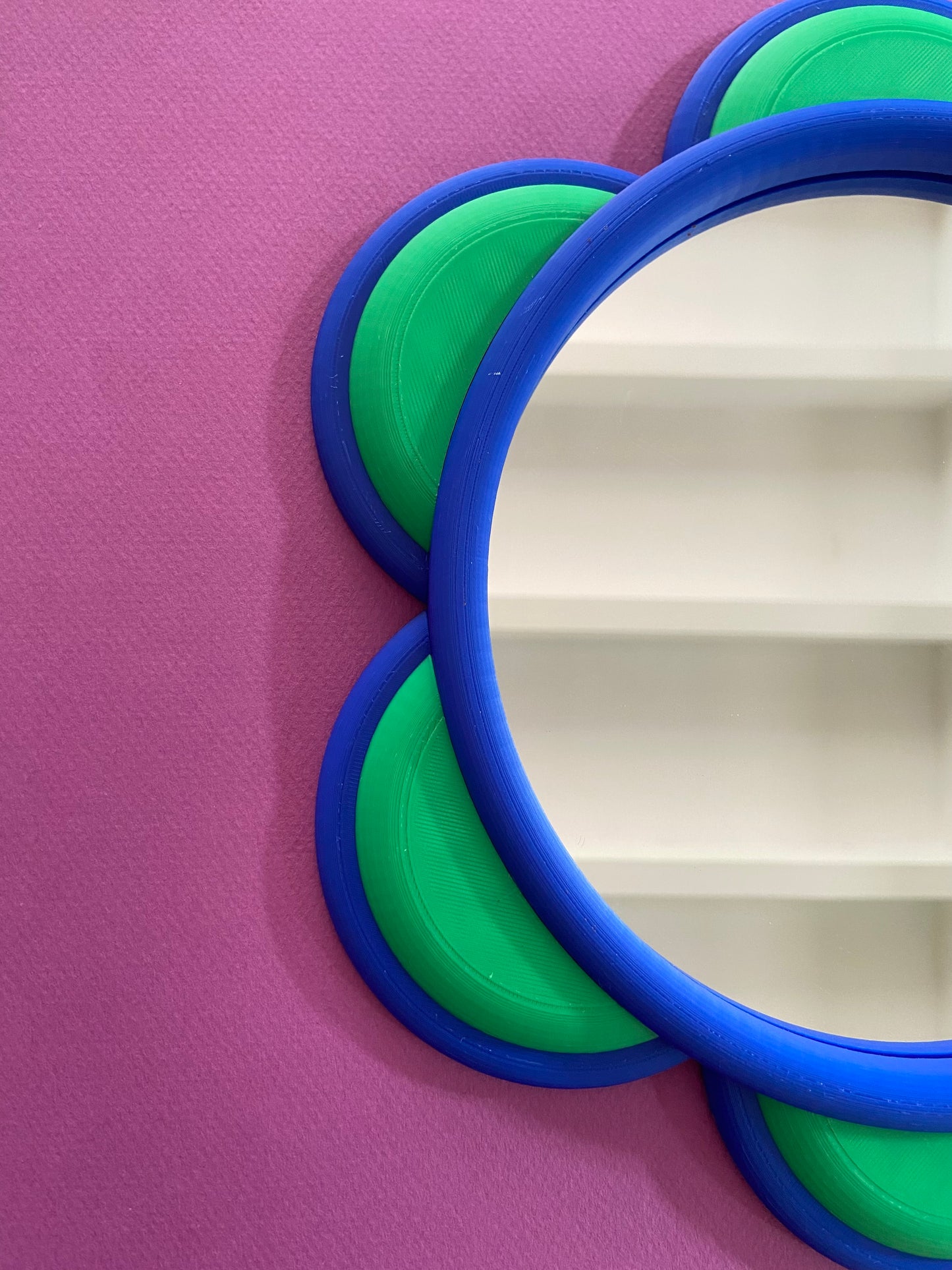 Miroir FLEUR Bl-GOÛT bleu/vert