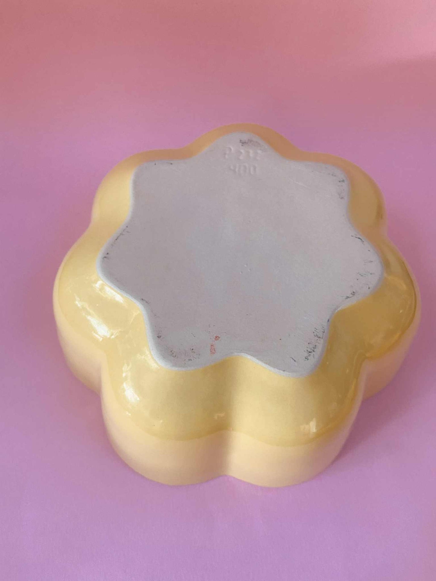 Grand saladier céramique ondulé JAUNE