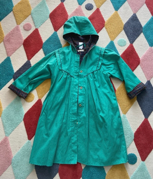 Manteau vert doublure écossaise vintage