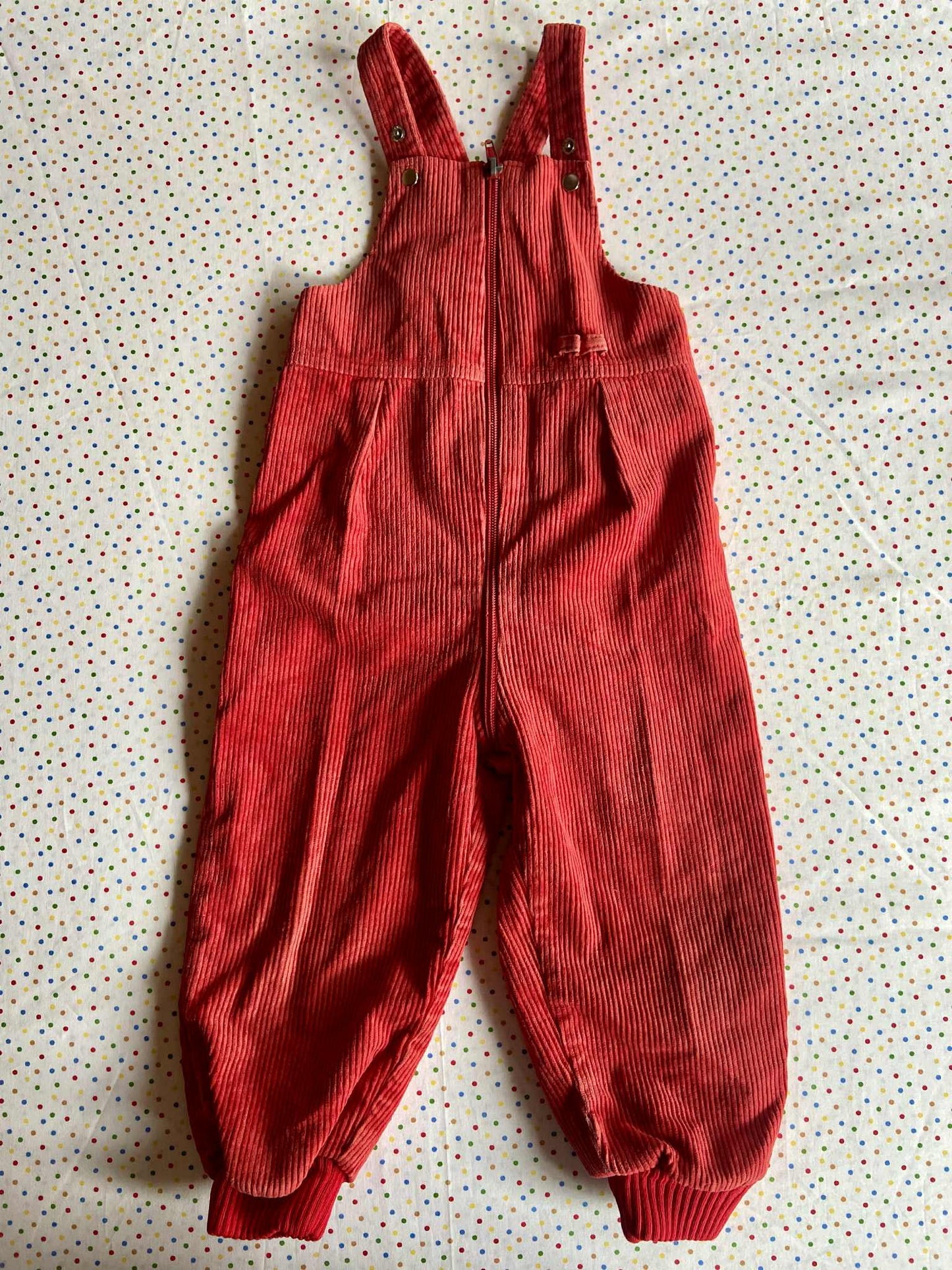 salopette vintage velours côtelé ROUGE