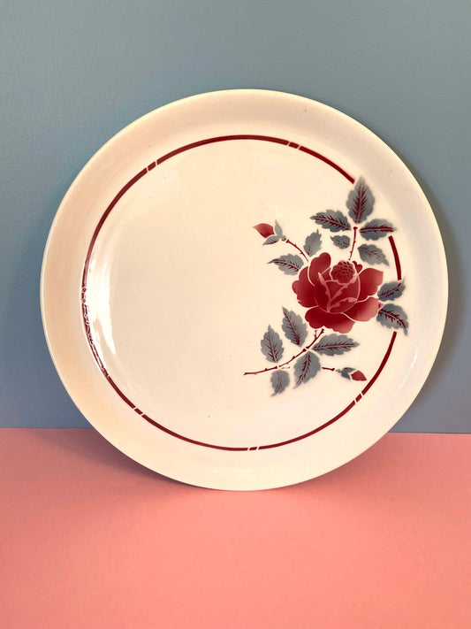 Plat de service Moulin des Loups motif floral