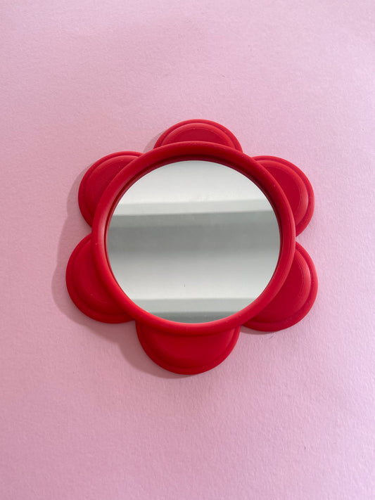 Mini miroir FLEUR ROUGE