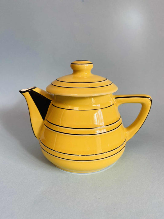 Théière vintage céramique NOMAR jaune et noire