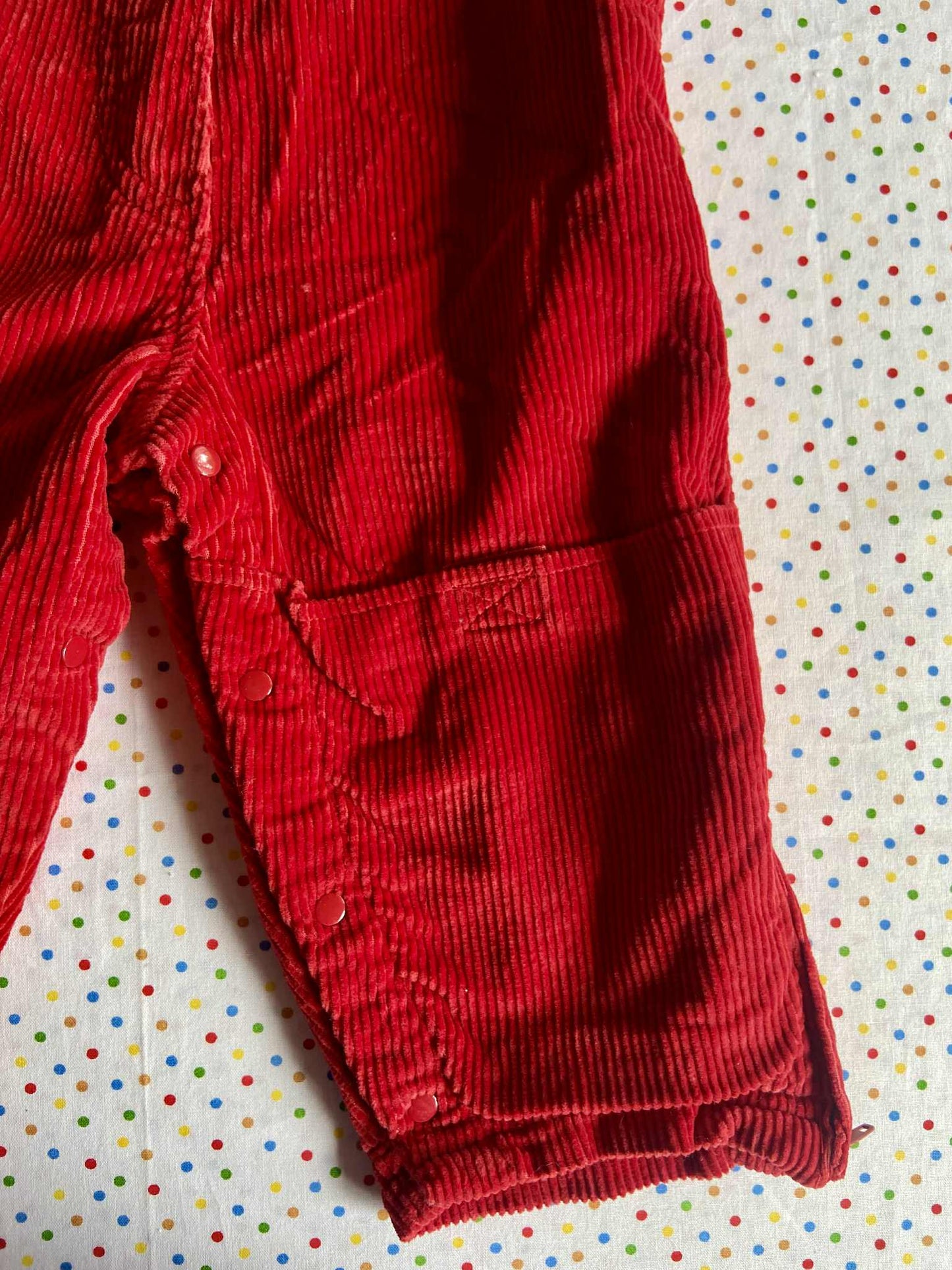 salopette velours côtelé ROUGE