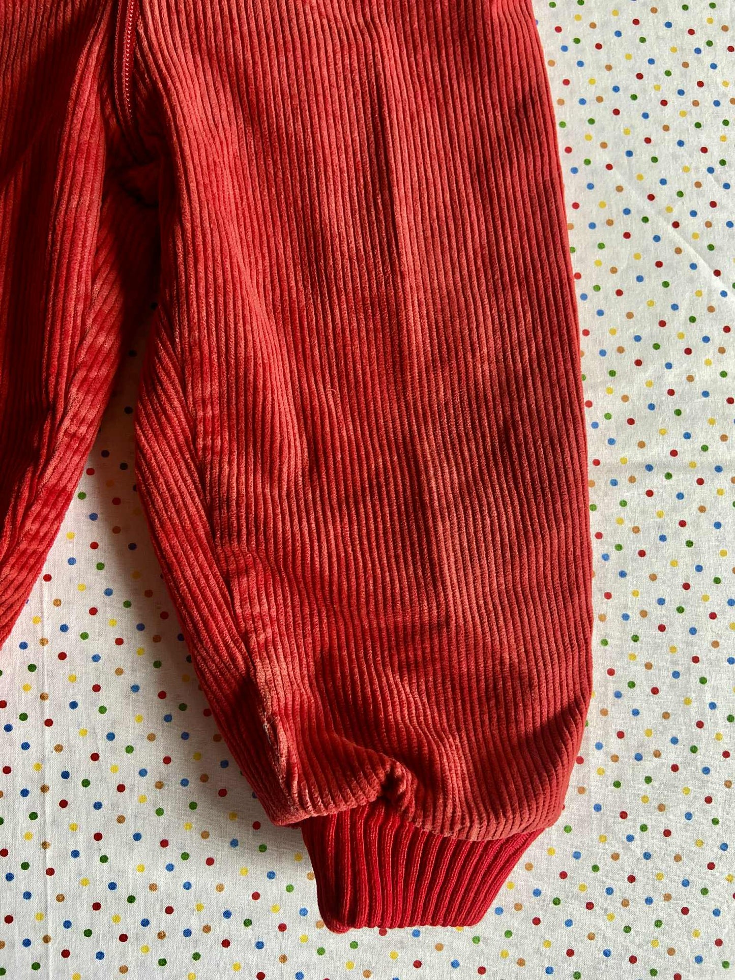 salopette vintage velours côtelé ROUGE