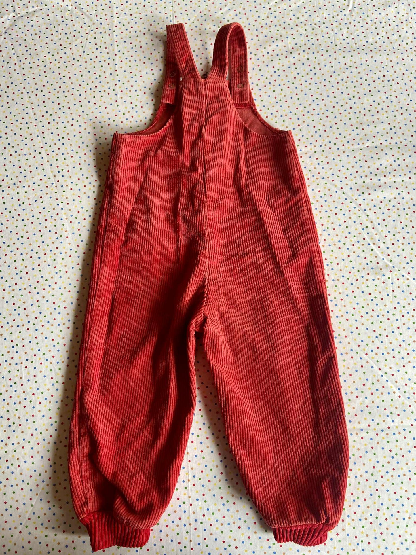 salopette vintage velours côtelé ROUGE