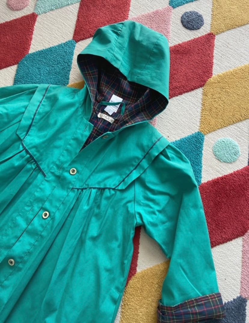 Manteau vert doublure écossaise vintage