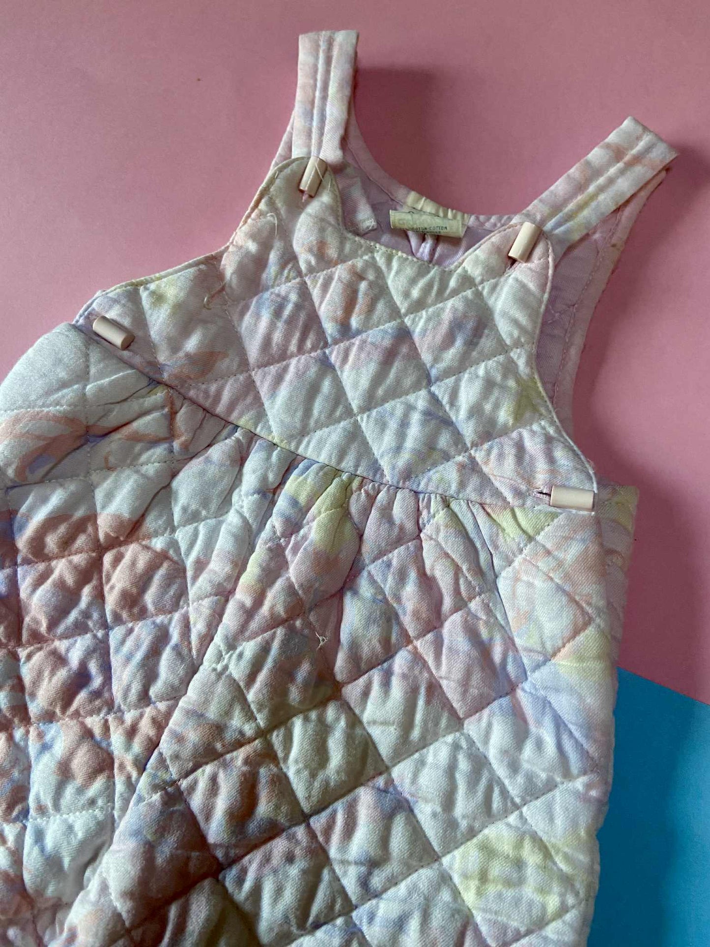 Salopette vintage gaufrée PASTEL