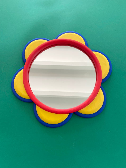 Miroir FLEUR Rouge/Bleu/Jaune