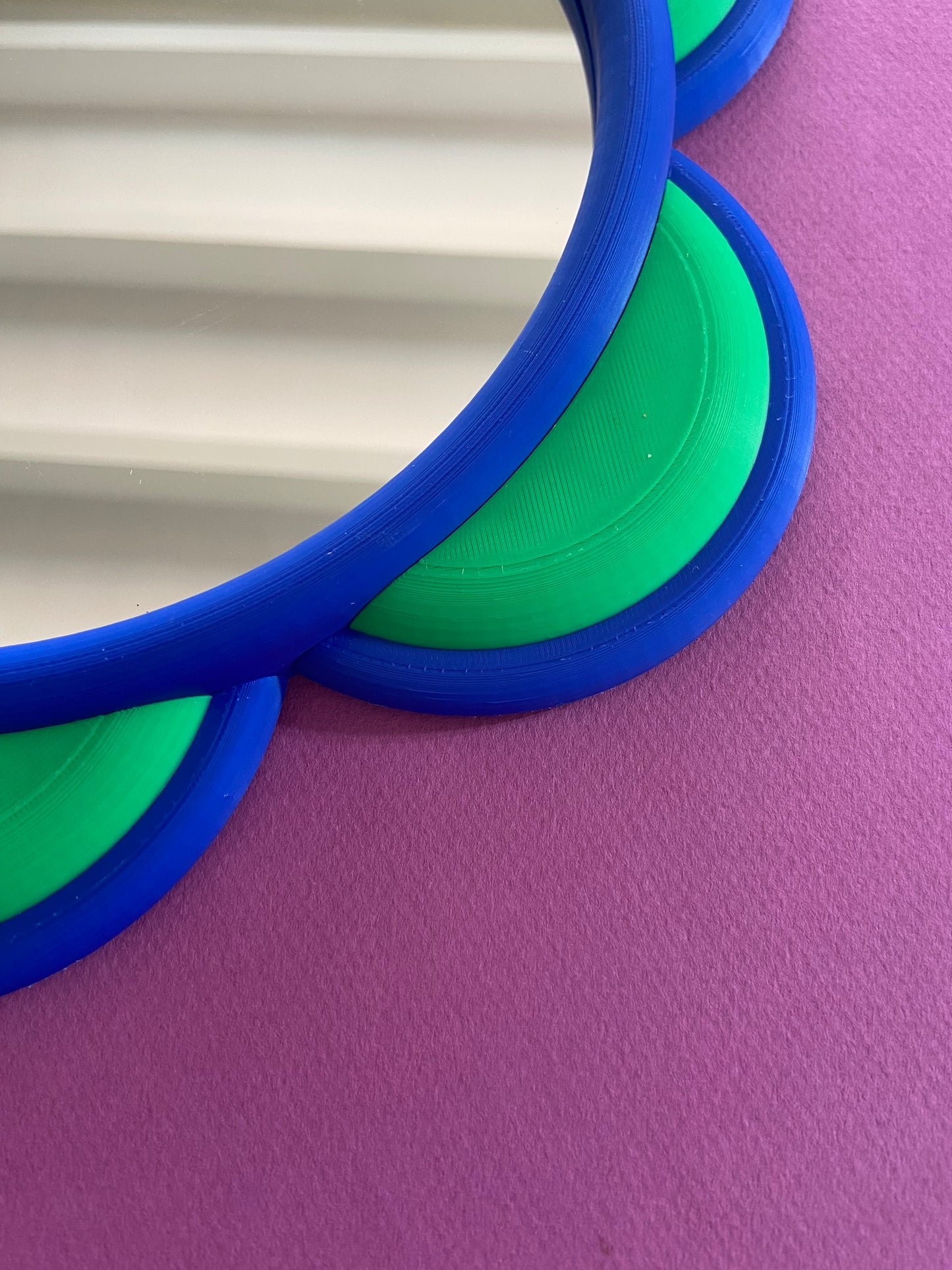 Miroir FLEUR Bl-GOÛT bleu/vert