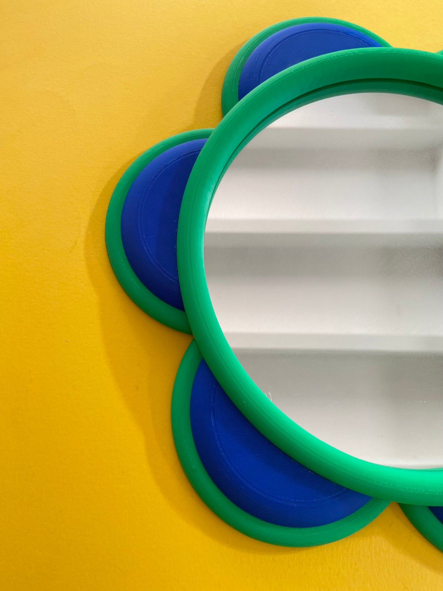 Miroir FLEUR Bl-GOÛT vert/bleu